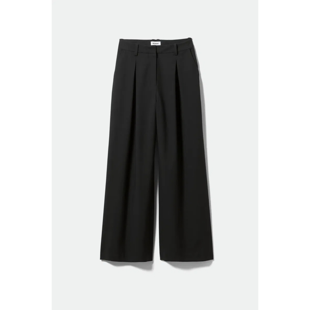 WEEKDAY Indy Suit Trousers Black Pleated Contemporary EU 34 / XS NWT
